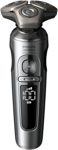 Philips Norelco S9000 Prestige Rechargeable Wet & Dry Shaver with Precision Trimmer and Premium Case, SP9841/84 - Light Brushed Chrome GLOBAL SHIPPING