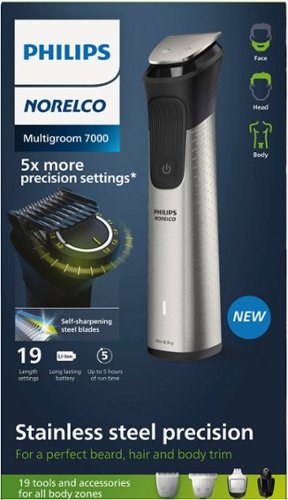 Philips Norelco Multigroom Series 7000, Mens Grooming Kit with Trimmer - Silver WORLDWIDE DELIVERY