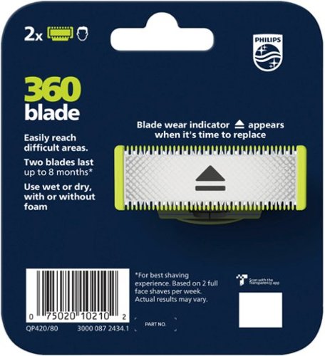 Philips Norelco OneBlade 360 Blade Replacement Blade 2 Pack - Multi WORLDWIDE DELIVERY