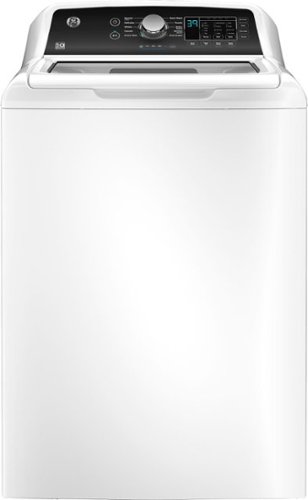 Image of GE - 4.5 cu ft Top Load Washer with Water Level Control, Deep Fill, Quick Wash, and Glass Lid - White on White
