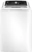 Front. GE - 4.5 cu ft Top Load Washer with Water Level Control, Deep Fill, Quick Wash, and Glass Lid - White with Matte Black.