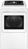GE - 7.4 Cu. Ft. Front Load Electric Dryer with Sensor Dry - White with Matte Black-Front_Standard