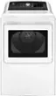 Front. GE - 7.4 Cu. Ft. Front Load Electric  Dryer with Sensor Dry - White with Matte Black.