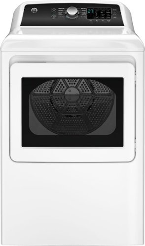 GE - 7.4 cu. ft. Top Load Gas Dryer with Sensor Dry - White with Matte Black