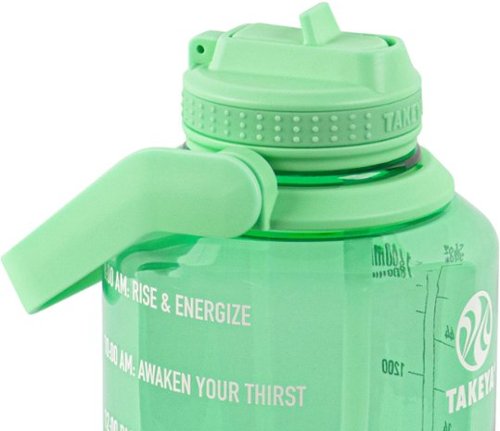 Takeya Tritan 64-oz. Motivational Water Bottle with Straw Lid - Pistachio Green GLOBAL SHIPPING