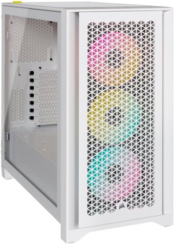 CORSAIR - iCUE 4000D RGB AIRFLOW ATX Mid-Tower PC Case - True White