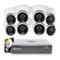 Swann - 8 Channel, 8 Dome Camera Indoor/Outdoor Wired 1080p Full HD 1TB DVR Security System - White-Front_Standard
