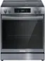 Front. Frigidaire - Gallery 6.2 Cu. Ft. Freestanding Electric Convection Range with Self Clean and Air Fry - Black Stainless Steel.