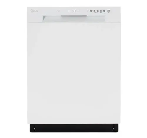 Front. LG - 24" Front Control Built-In Stainless Steel Tub Dishwasher with SenseClean and 52 dBA - White.