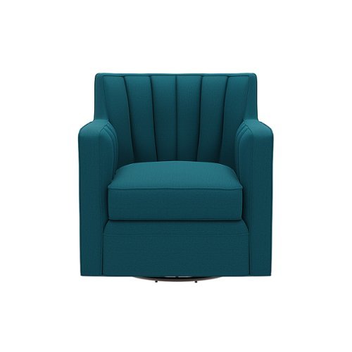 

Handy Living - Zerk Swivel Linen Armchair - Peacock Blue