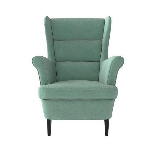 

Handy Living - Gaetano Tapered Wingback Velvet Armchair - Turquoise Blue