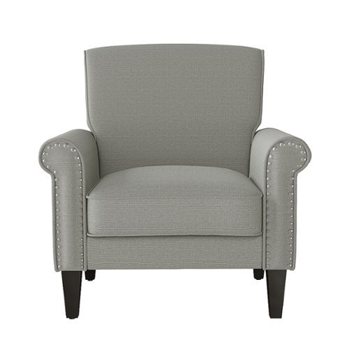 Handy Living - Janet Traditional Linen Armchair with Nailheads - Dove Gray