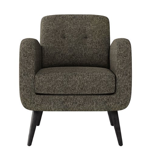 Handy Living - Kenneth Mid-Century Modern Chenille Armchair with Espresso Finish Legs - Bark