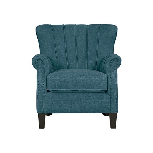 Handy Living - Gilcrest Linen Armchair - Medium Blue