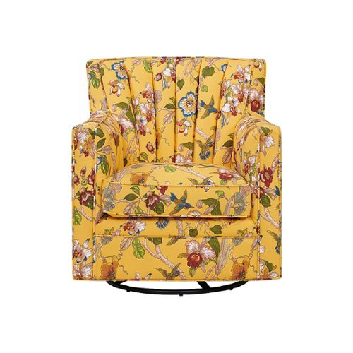 

Handy Living - Zerk Traditional Swivel Armchair - Yellow