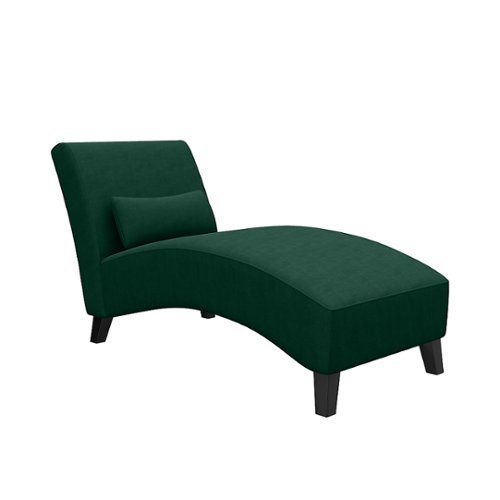 Image of Handy Living - Collins Contemporary Chaise with Lumbar Pillow - Emerald Green