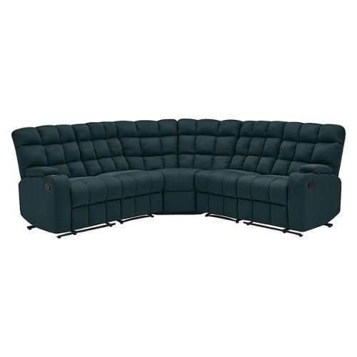 

ProLounger - Skarn Microfiber 5 Piece Wall Hugger Modular Reclining Sectional With Storage - Deep Blue