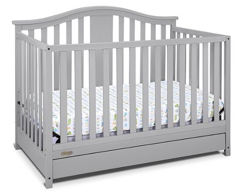 

Graco - Solano 5-in-1 Convertible Crib with Drawer - Pebble Gray