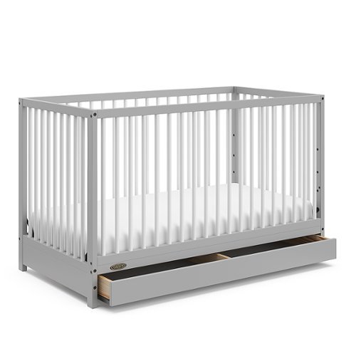 

Graco - Teddi 5-in-1 Convertible Crib with Drawer - Pebble Gray/White