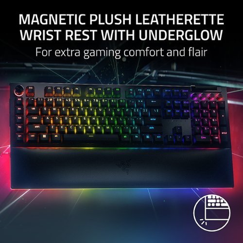 Razer BlackWidow V4 Pro Full Size Wired Mechanical Green Clicky Switch Gaming Keyboard with Chroma RGB Backlighting - Black GLOBAL SHIPPING
