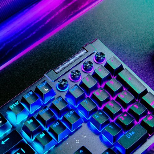 Razer BlackWidow V4 Pro Full Size Wired Mechanical Green Clicky Switch Gaming Keyboard with Chroma RGB Backlighting - Black BUY IN EUROPE