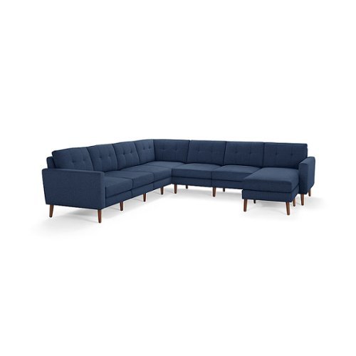 

Burrow - Mid-Century Nomad 7-Seat Corner Sectional with Chaise - Navy Blue