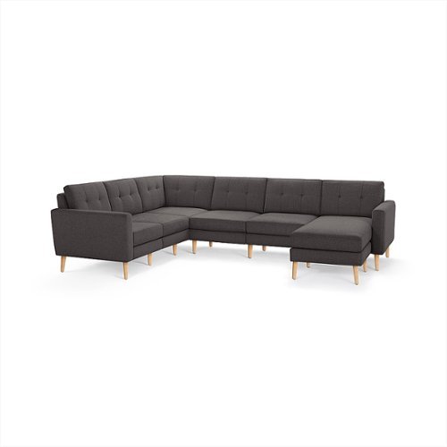 

Burrow - Mid-Century Nomad 6-Seat Corner Sectional with Chaise - Charcoal