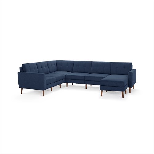 

Burrow - Mid-Century Nomad 6-Seat Corner Sectional with Chaise - Navy Blue