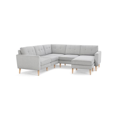 

Burrow - Mid-Century Nomad 5-Seat Corner Sectional with Chaise - Crushed Gravel