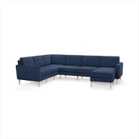 Burrow - Mid-Century Nomad 6-Seat Corner Sectional with Chaise - Navy Blue
