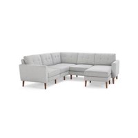 Burrow - Mid-Century Nomad 5-Seat Corner Sectional with Chaise - Crushed Gravel