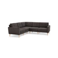 Burrow - Mid-Century Nomad 5-Seat Corner Sectional - Charcoal