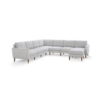 Burrow - Mid-Century Nomad 7-Seat Corner Sectional with Chaise - Crushed Gravel