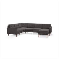 Burrow - Mid-Century Nomad 6-Seat Corner Sectional with Chaise - Charcoal