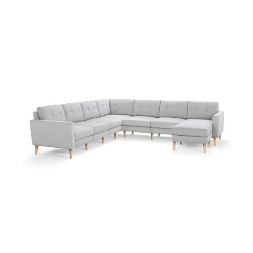 

Burrow - Mid-Century Nomad 7-Seat Corner Sectional with Chaise - Crushed Gravel