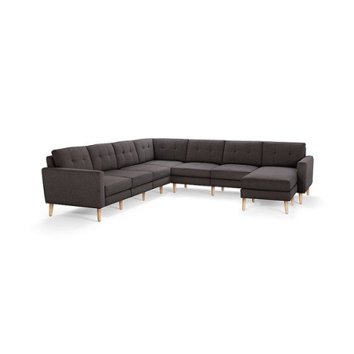 Burrow - Mid-Century Nomad 7-Seat Corner Sectional with Chaise - Charcoal