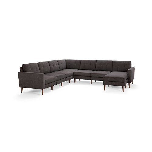 

Burrow - Mid-Century Nomad 7-Seat Corner Sectional with Chaise - Charcoal