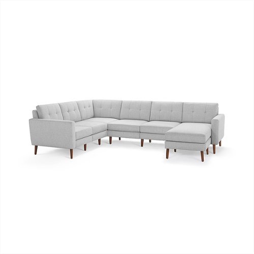 

Burrow - Mid-Century Nomad 6-Seat Corner Sectional with Chaise - Crushed Gravel