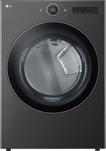 Front. LG - 7.4 Cu. Ft. Smart Electric Dryer with Steam and Sensor Dry - Black Steel.