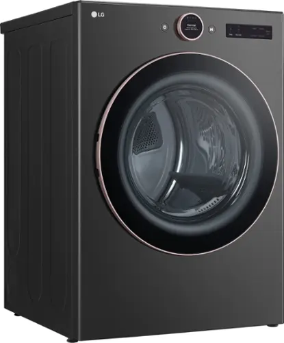 Alt View 13. LG - 7.4 Cu. Ft. Stackable Smart Gas Dryer with Steam and Sensor Dry - Black Steel.