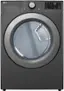Front. LG - 7.4 Cu. Ft. Electric Dryer with Wrinkle Care - Middle Black.