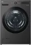 Front. LG - 5.0 Cu. Ft. High-Efficiency Smart Front Load Washer with Steam and TurboWash 360 - Black Steel.