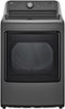 LG - 7.3 Cu. Ft. Electric Dryer with Sensor Dry - Middle Black-Front_Standard