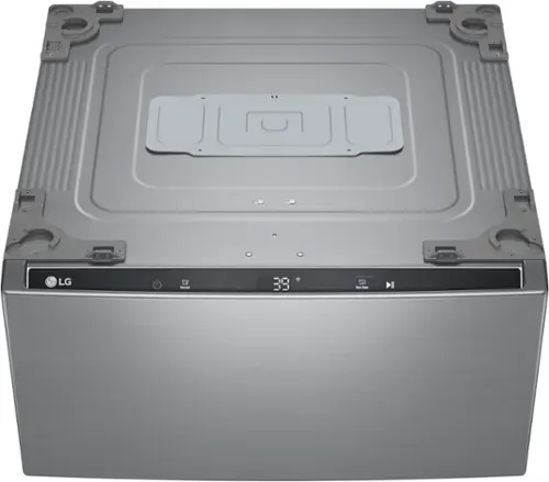 Front. LG - SideKick 1.0 Cu. Ft. High-Efficiency Smart Top Load Pedestal Washer - Graphite Steel.