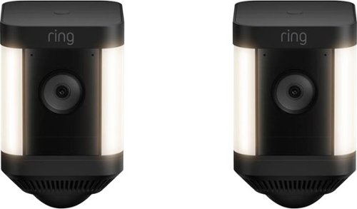 Ring - Spotlight Cam Plus 2-pack Camera Indoor/Outdoor Wireless 1080p Security Cameras - Black