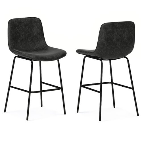 

Simpli Home - Jolie Counter Height Stool (Set of 2) - Distressed Charcoal Grey