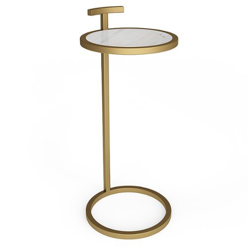 

Simpli Home - Brook C Side Table - White/Gold