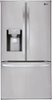 LG - 27.7 Cu. Ft. French Door Smart Refrigerator with External Ice and Water - Stainless Steel-Front_Standard