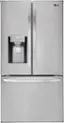 Front. LG - 27.7 Cu. Ft. French Door Smart Refrigerator with External Ice and Water - PrintProof Stainless Steel.