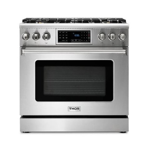 

Thor Kitchen - 6.0 cu. Ft. Freestanding Gas Range with True Convection and Self Cleaning - Silver